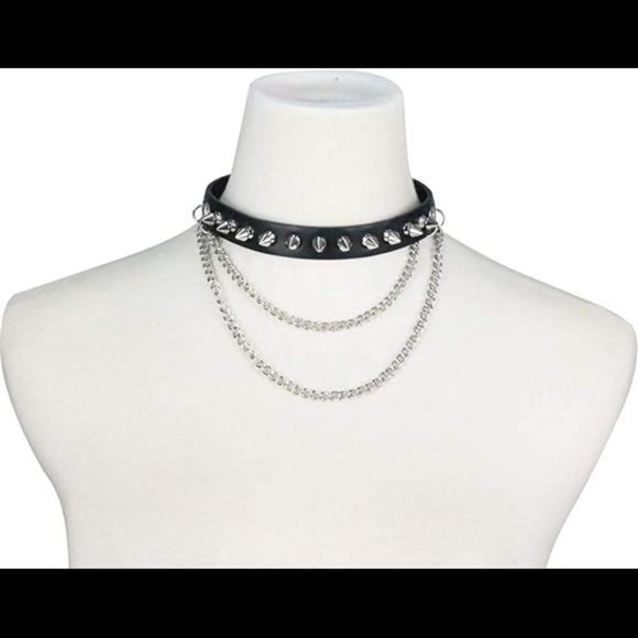 taffeta alley Leather Bracelet Studded Spike Rivet Cuff Unisex Spike Choker